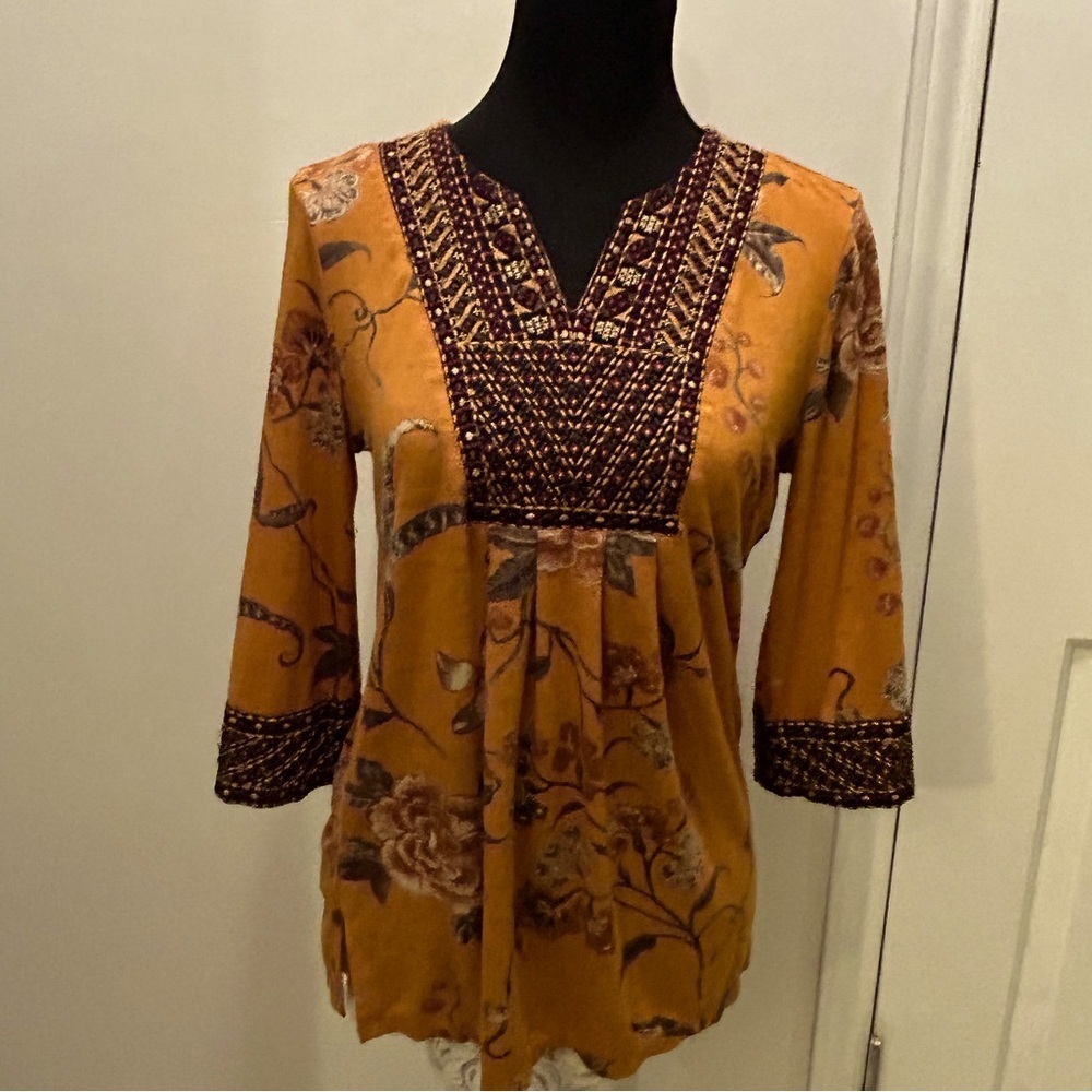 50%offw❤️ Soft Surroundings fall blouse 36-40” floral boho